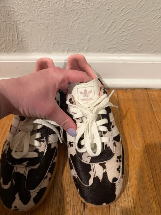 Adidas Originals Pink & Brown Cow Print Samba Women's Sneakers - Picture 5 of 5